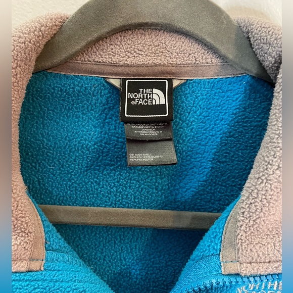 The North Face Full Zip Fleece Jacket Gray Teal Blue Women Medium #61661 - Picture 2 of 10